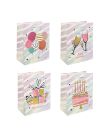 Пакет подарочный бумажный 18x23x10см, 4 дизайна, арт.5
