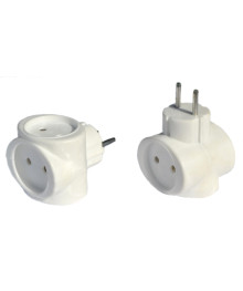 сет/тройник белый универ 9А ТС-3 Велконт РВ16-001 в пакете