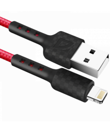 Кабель USB - Lightning F181, red, 1м, 2,4А,нейлон пакет Defender