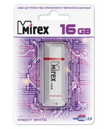 USB2.0 FlashDrives16Gb Mirex KNIGHT WHITEовокузнецк, Горно-Алтайск. Большой каталог флэш карт оптом по низкой цене со склада в Новосибирске.