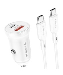 ЗУ в прикуриватель BOROFONE BZ18A + кабель Type-C Белый (PD20W+QC3.0, 3000mA)