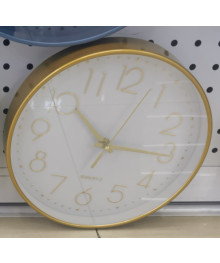 Часы настенные MAX-SAG78-02-4 белый, золотые цифры (диаметр 25см, круглые)
