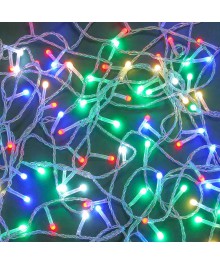 Эл.гирл. СНОУ БУМ вьюн 10м, 120LED, цветной диод, мульти, 8 реж., ПВХ прозрачный, 220В