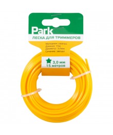 Леска нейлон  для триммеров Park 3,0мм 15м звезда (желт.,крас.,синий)