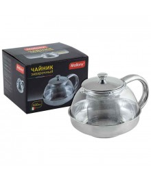 Чайник заварочный  Mallony Menta-600 корпус/фильтр из нерж стали, 600 млкерамики в Новосибирске оптом большой ассортимент. Посуда фарфоровая в Новосибирскедля кухни оптом.