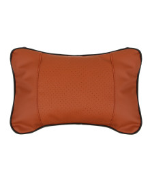 Подушка на подголовник косточка, компакт, 25x15см, экокожа, коричневый