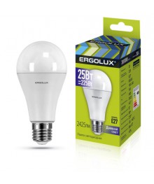 Эл. лампа светодиодная Ergolux LED-A65-25W-E27-6K (ЛОН 25Вт E27 6500K 180-240В.аналог 200 Вт)нецк, Ленинск-Кузнецк, Барнаул, Горно-Алтайск, Бийск и др. Большой каталог светодиодных ламп оптом.