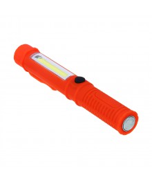 Фонарь ЕРМАК 1 COB + 1 LED, 3Вт + 1Вт, 3xAAA, 16см, резино-пластик, 2 режима