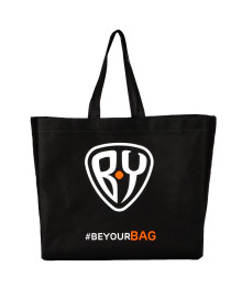 Сумка-шоппер, 40х45х16см (шелкография), спанбонд черный