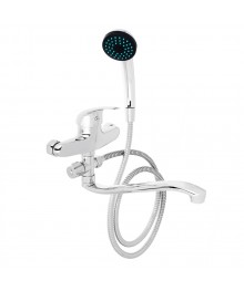 Смеситель Klabb 13 для ванны, дл. изогн. излив, керам. картридж 40 мм, хром