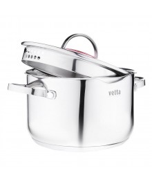 Бирмингем Кастрюля 22х13,5см, 4,8л, со стекл. крышкой, индукция доставкой - Новосибирск, Новокузнецк, Горно-Алтайск. Низкие цены, большой ассортимент посуды оптом