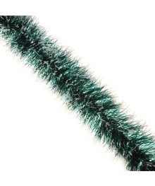 Мишура 200х9см,  ПЭТ, зеленая с белым, 26-324