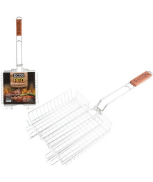 Решетка д/барбекю ECOS-22001D (глубокая, со "стопами", хром, размер: 22x22x5см )