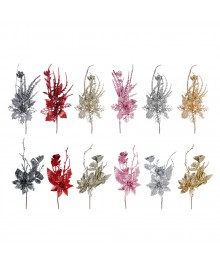 Украшение декоративное в виде веточки, пластик, 23-24см, 2 дизайна