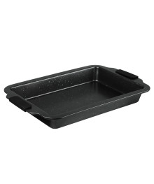 Противень глубокий SATOSHI Лион 40x27x5см, антипригарное покрытие Мрамор, силикон.ручки