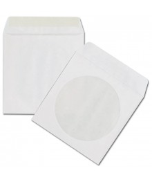 конверт для CD бумажный (125*125), 80г., окно d100, силик. лента
