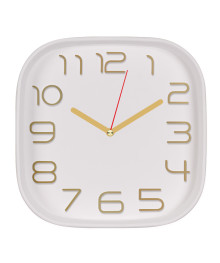 Часы настенные СН 2500 - 001 квадрат 25х25см, корпус белый+золото "Классика" (10)