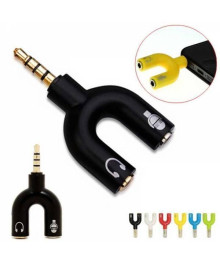 переходник штекер Ф3.5  - 2 гнезда Ф3,5 4pin стерео + микр OT-AVC40