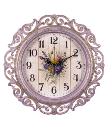 Часы настенные СН 4126 - 011 круг ажурный d=40,5см, корпус сиреневый с золотом "Классика" (5)