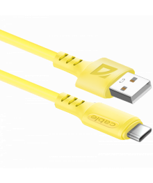 Кабель USB - TYPE C F207 ,yellow, 1м, 2,4А,силикон пакет Defender