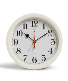 Часы будильник B4-043W d=15см, корпус белый "Классика"