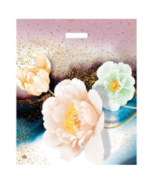 Пакет ПВД с вырубной ручкой, 60*50 см, 100 мкм Цветочный БИГ 20кг