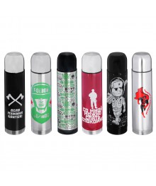 Термос  металл. "С 23 февраля!" 1,00л Bullet, 6 дизайнов, в цв упаковке, 24 шт/упБарнаул, Кемерово, Томск, Новокузнецк, Горно-Алтайск. - большой ассортимент, оптом по низким ценам.