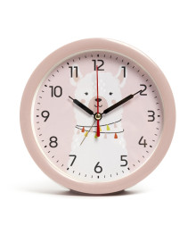 Часы будильник B4-053 d=15см, корпус розовый "Альпака" (20)