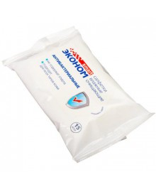 Салфетки влажные 15шт, антибактериальные, арт.30026Товары первой необходимости, маски, санитайзеры оптом в Новосибирске