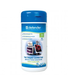 DEFENDER CLN30102 Салфетки чистящие влажные для мониторов в тубе (100шт)на оптом с доставкой по Дальнему Востоку. Большой каталог салфеток для экрана оптом по низкой цене.