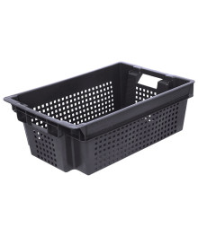 Ящик для хранения овощей черный (с отверстиями) 130150