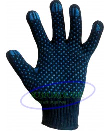 Перчатки х/б с ПВХ 7,5 кл/6нитей "Люкс" р-р XL, черные, ручн.оверл.,вес 73г /уп.10пар/250/к.129ой каталог перчаток оптом со склада в Новосибриске. Перчатки оптом с доставкой по Дальнему Востоку.