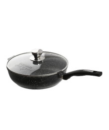 Мечта Сотейник литой Гранит Black 26см с несъем. ручкой со стекл крышкой АП с263802 (10)