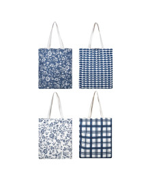 Сумка-шоппер хозяйственная, 37х41см, до 7кг, 4 дизайна, синий цвет