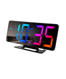 часы настольные VST-888/H (RGB) зеркальные+дата+температура (питание от USB)