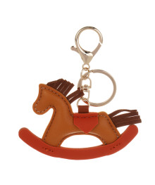 Брелок лошадка иск.кожа бежевая, 9 см