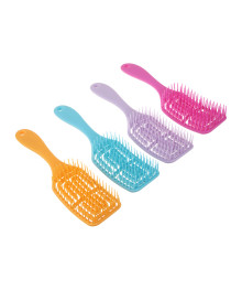 Расческа массажная продувная, пластик, 20,5x5,5см, 4 цвета