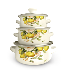 Набор мини-кастрюль 6предм  KELLI KL-4451 (0,5л 0,7л 1,7л, со стекл крышками)