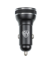 Авто зарядное устр-во BY с дисплеем и подсветкой 12/24 В, 48 Вт QC, PD, PPS, Type-C/USB-A, аллюмин