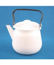Чайник Стальэмаль 3,5л сфер. белый, с  пластм.  кнопкой С2716.3 (4/уп)Посуда эмалированная оптом Сталь Эмаль. Эмалированные кастрюли оптом.