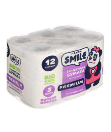 бумага туалетная Панда 3 слоя, 12 рулонов