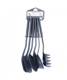 Набор кухонных принадлежностей 6 пр., чёрн, пластик, СD-4219ске . Шумовка оптом купить в Новосибирске . Венчик оптом купить в Новосибирске большой ассортимент.