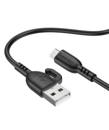 Кабель USB - micro USB BOROFONE BX91 Symbol 1 метр, 2.4A, ПВХ, черный (360)