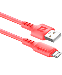 Кабель USB - Micro F207,red, 1м, 2,4А,силикон пакет Defender