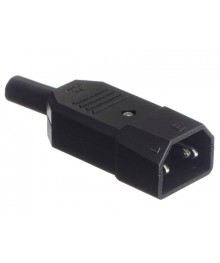 Разъем питания, гнездо IEC С14, на кабель, черный