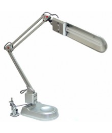 Светильник настол.Camelion KD-017А серебро (подст.+ струбц. 230V/11W (лампа FPL 11W 2G7))том со склада в Новосибирске. Большой каталог настольных светильниковCamelion оптом по низкой цене.