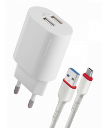 сет/адаптер UPС-24 - 2 порт USB, 5V/2.1A кабель Type-C DEFENDER