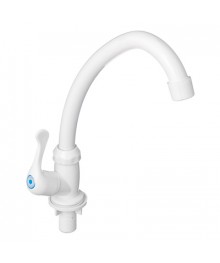 Кран для кухни, одновентильный, PK9321W, белый, длинная ручка, ABS пластик