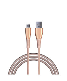 Кабель USB - micro USB BY Сириус, 1м, 3А, Быстрая зарядка QC3.0, штекер металл, розовый