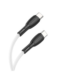 Кабель Type-С - Type-C Borofone BX86 Advantage 1 метр, 60W, 3А, силикон, белый (360)